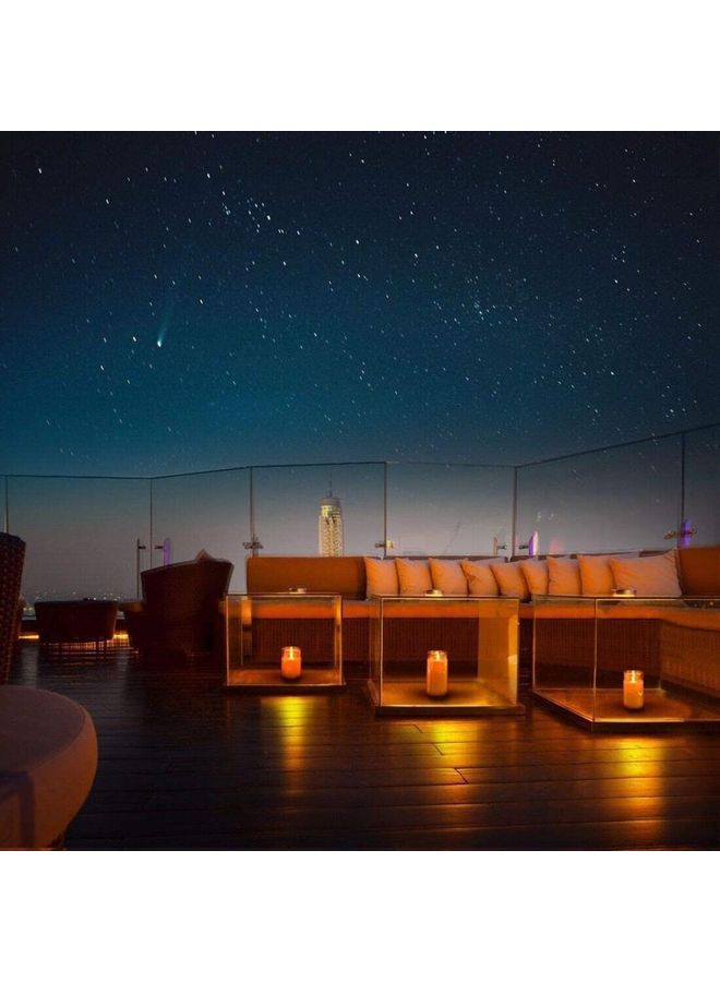 NIBEMINENT 3-Piece LED Real Wax Battery Flameless Candle Set Gold - Image 4