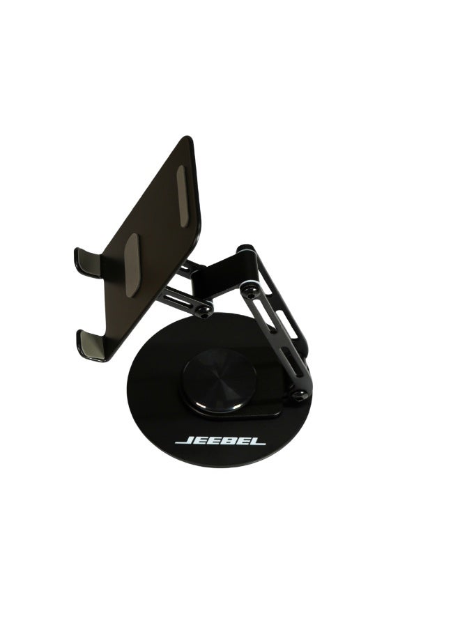 جيبيل حامل مكتبي معدني Jeebel متعدد الزوايا بدوران 360° – 4 مفاصل متينة وتصميم عصري يتحمل حتى 400 جم  حافظ على راحة استخدامك لأجهزتك مع حامل مكتبي معدني Jeebel المصمم في كندا. يجمع بين القوة، الأناقة، والمرونة ليمنحك أفضل تجربة مشاهدة لأي جهاز حتى وزن 400 جم. مثالي للعمل، الدراسة، أو المشاهدة المريحة.     المواصفات:  المادة: معدن عالي الجودة مقاوم للتآكل التحمل: حتى 400 جم التصميم: 4 مفاصل قوية لضبط الارتفاع والزوايا قاعدة: ثابتة مع سطح سيليكون مانع للانزلاق الدوران: 360° لمرونة في تغيير الاتجاه اللون: أسود معدني أنيق الأبعاد: مدمج وسهل الحمل   المميزات:  قابل للتعديل بسهولة لزوايا مشاهدة متعددة قاعدة ثابتة تمنع الانزلاق وتوفر أمان للأجهزة تصميم معدني عصري وأنيق يلائم أي مكتب يدعم جميع الأجهزة الذكية، التابلت، وأجهزة القراءة الإلكترونية مثالي لمكالمات الفيديو، متابعة العروض، أو العمل المكتبي مواد متينة تضمن الاستخدام طويل الأمد     اطلبه الآن وتمتع بتجربة استخدام مريحة وأنيقة مع حامل Jeebel المعدني – التوصيل سريع والتغليف آمن. - Image 3