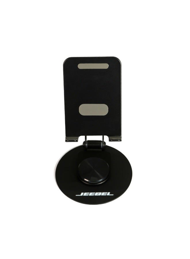 جيبيل حامل مكتبي معدني Jeebel متعدد الزوايا بدوران 360° – 4 مفاصل متينة وتصميم عصري يتحمل حتى 400 جم  حافظ على راحة استخدامك لأجهزتك مع حامل مكتبي معدني Jeebel المصمم في كندا. يجمع بين القوة، الأناقة، والمرونة ليمنحك أفضل تجربة مشاهدة لأي جهاز حتى وزن 400 جم. مثالي للعمل، الدراسة، أو المشاهدة المريحة.     المواصفات:  المادة: معدن عالي الجودة مقاوم للتآكل التحمل: حتى 400 جم التصميم: 4 مفاصل قوية لضبط الارتفاع والزوايا قاعدة: ثابتة مع سطح سيليكون مانع للانزلاق الدوران: 360° لمرونة في تغيير الاتجاه اللون: أسود معدني أنيق الأبعاد: مدمج وسهل الحمل   المميزات:  قابل للتعديل بسهولة لزوايا مشاهدة متعددة قاعدة ثابتة تمنع الانزلاق وتوفر أمان للأجهزة تصميم معدني عصري وأنيق يلائم أي مكتب يدعم جميع الأجهزة الذكية، التابلت، وأجهزة القراءة الإلكترونية مثالي لمكالمات الفيديو، متابعة العروض، أو العمل المكتبي مواد متينة تضمن الاستخدام طويل الأمد     اطلبه الآن وتمتع بتجربة استخدام مريحة وأنيقة مع حامل Jeebel المعدني – التوصيل سريع والتغليف آمن. - Image 2