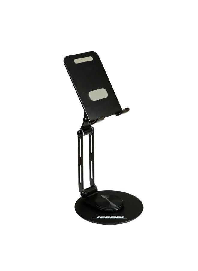جيبيل حامل مكتبي معدني Jeebel متعدد الزوايا بدوران 360° – 4 مفاصل متينة وتصميم عصري يتحمل حتى 400 جم  حافظ على راحة استخدامك لأجهزتك مع حامل مكتبي معدني Jeebel المصمم في كندا. يجمع بين القوة، الأناقة، والمرونة ليمنحك أفضل تجربة مشاهدة لأي جهاز حتى وزن 400 جم. مثالي للعمل، الدراسة، أو المشاهدة المريحة.     المواصفات:  المادة: معدن عالي الجودة مقاوم للتآكل التحمل: حتى 400 جم التصميم: 4 مفاصل قوية لضبط الارتفاع والزوايا قاعدة: ثابتة مع سطح سيليكون مانع للانزلاق الدوران: 360° لمرونة في تغيير الاتجاه اللون: أسود معدني أنيق الأبعاد: مدمج وسهل الحمل   المميزات:  قابل للتعديل بسهولة لزوايا مشاهدة متعددة قاعدة ثابتة تمنع الانزلاق وتوفر أمان للأجهزة تصميم معدني عصري وأنيق يلائم أي مكتب يدعم جميع الأجهزة الذكية، التابلت، وأجهزة القراءة الإلكترونية مثالي لمكالمات الفيديو، متابعة العروض، أو العمل المكتبي مواد متينة تضمن الاستخدام طويل الأمد     اطلبه الآن وتمتع بتجربة استخدام مريحة وأنيقة مع حامل Jeebel المعدني – التوصيل سريع والتغليف آمن. - Image 4