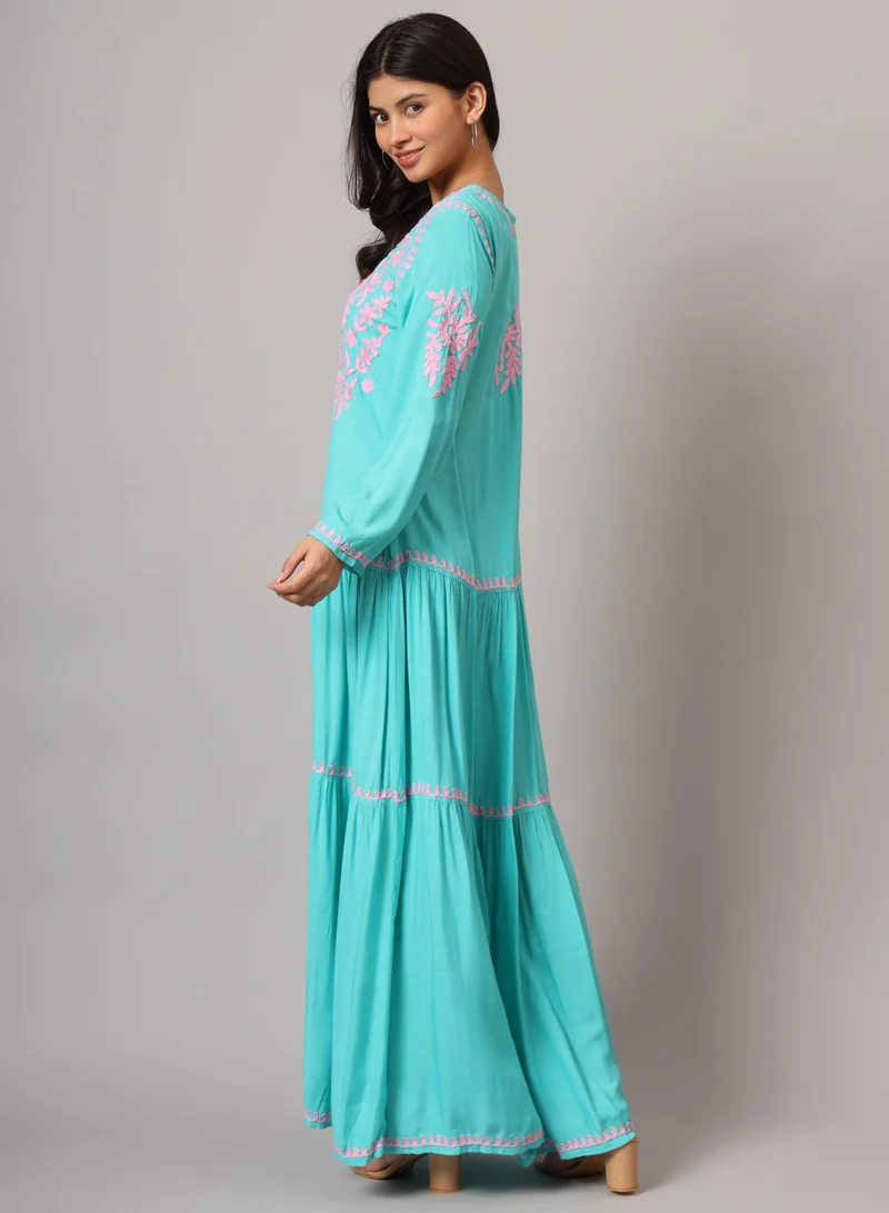 Alaya Hand Embroidered Lucknowi Chikankari  Cotton Jalabiya-AL3942