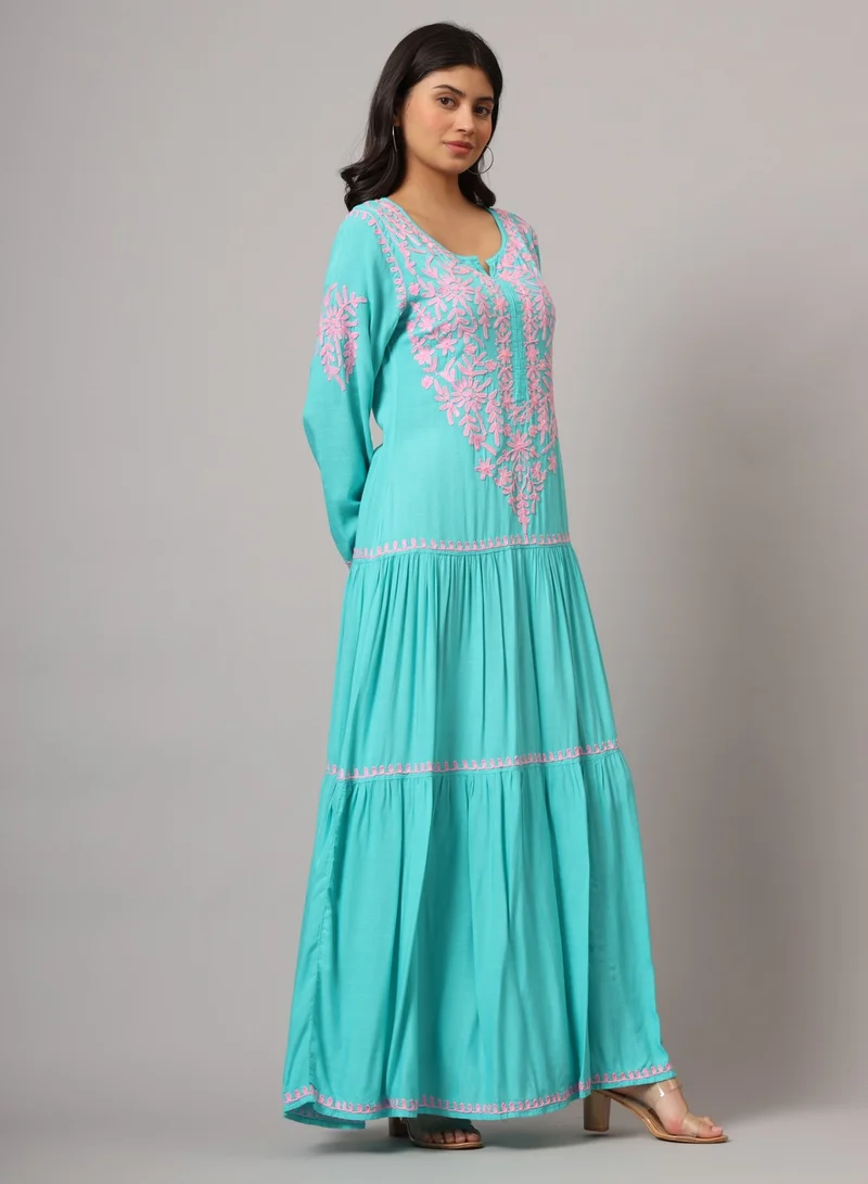 Alaya Hand Embroidered Lucknowi Chikankari  Cotton Jalabiya-AL3942