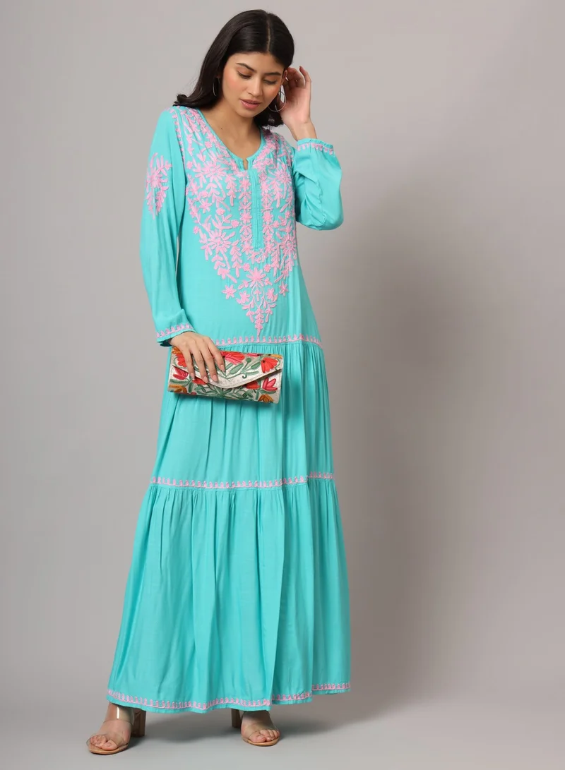 Alaya Hand Embroidered Lucknowi Chikankari  Cotton Jalabiya-AL3942