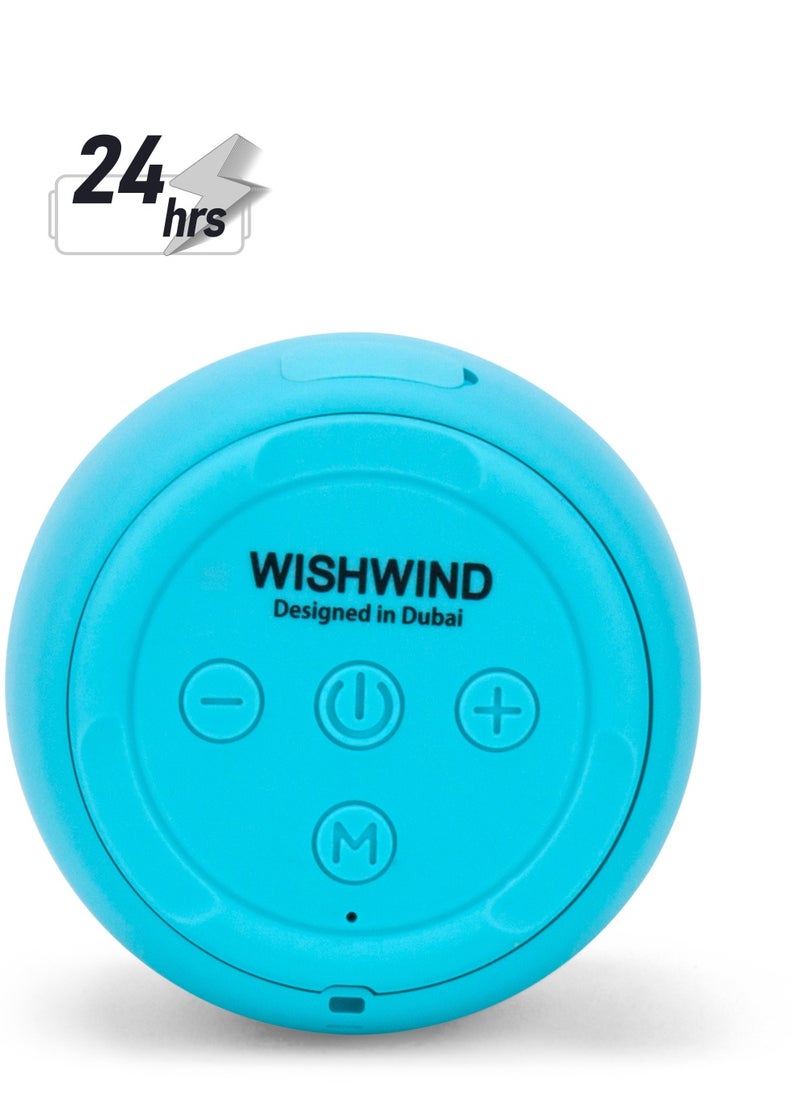 WISHWIND Travel Tune Portable Bluetooth Speaker | 4D Surround Sound | Waterproof & Shockproof | 24H Battery | Hands-Free Calling | Travel-Friendly Wireless Speaker (Blue)  - Image 1