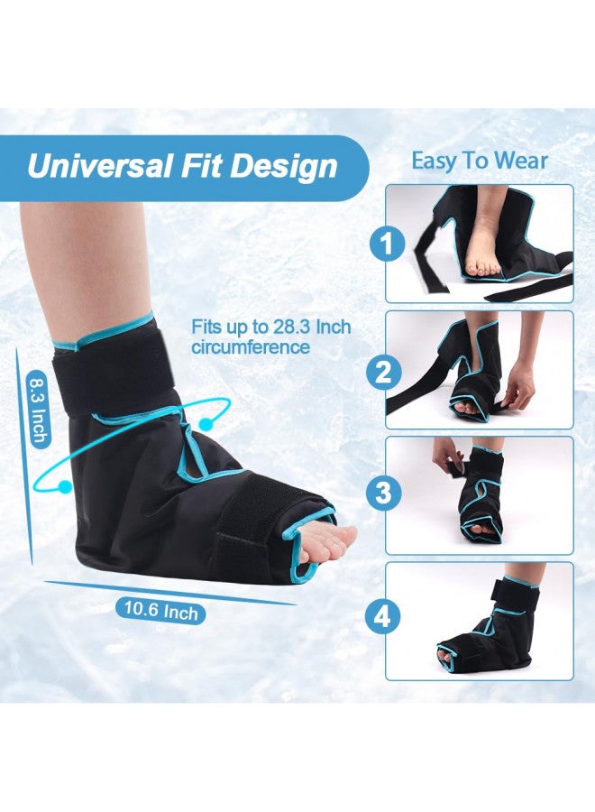 NEWGO NEWGO Ankle Foot Ice Pack Wrap for Plantar Fasciitis, Reusable Gel Foot Cold Pack Hot Cold Therapy Wrap for Achilles Tendonitis, Swelling, Sprained Ankles and Heels - Image 5