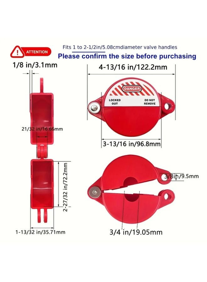 مجموعة قفل صمام البوابة قفل الأمان 1 مجموعة بلاستيكية حمراء قفل صنبور الخرطوم لصنبور المياه الخارجي - Image 3