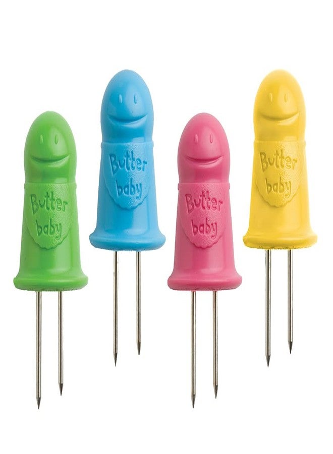 Talisman Designs Butter Baby | Interlocking Stainless Steel Picks | Multicolor | Corn on the Cob, Utensil | Corn Holders | Corn Skewers - Image 1
