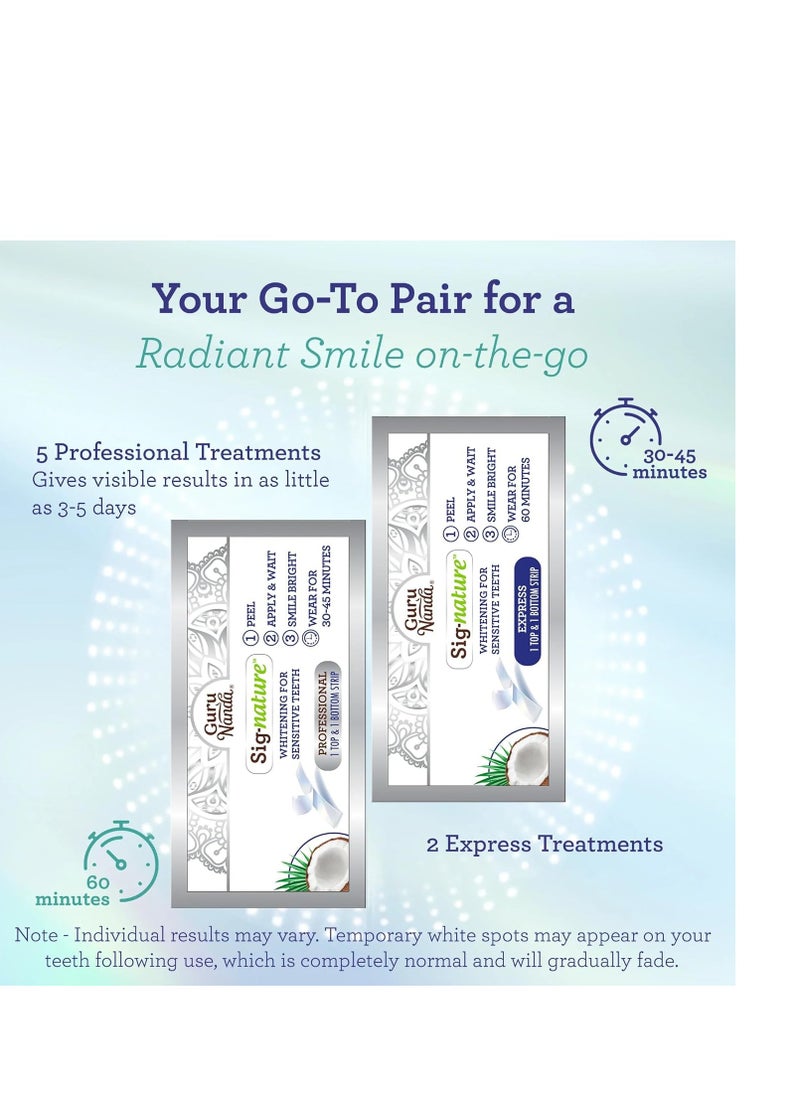 GuruNanda - GuruNanda Teeth Whitening Strips - 7 Treatments with 14 Strips - Professional, Enamel-Safe Strips for Sensitive Teeth - Non-Slip, Dry Strip Technology - Image 1
