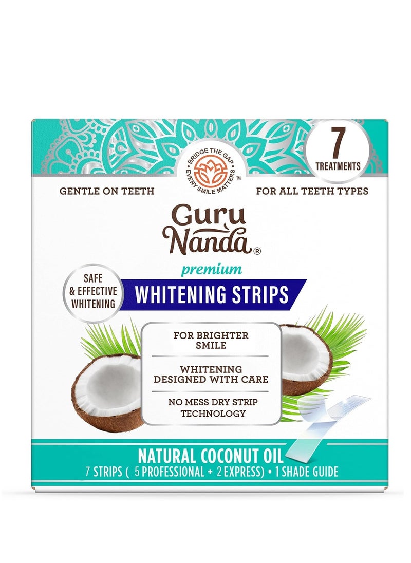 GuruNanda - GuruNanda Teeth Whitening Strips - 7 Treatments with 14 Strips - Professional, Enamel-Safe Strips for Sensitive Teeth - Non-Slip, Dry Strip Technology - Image 1