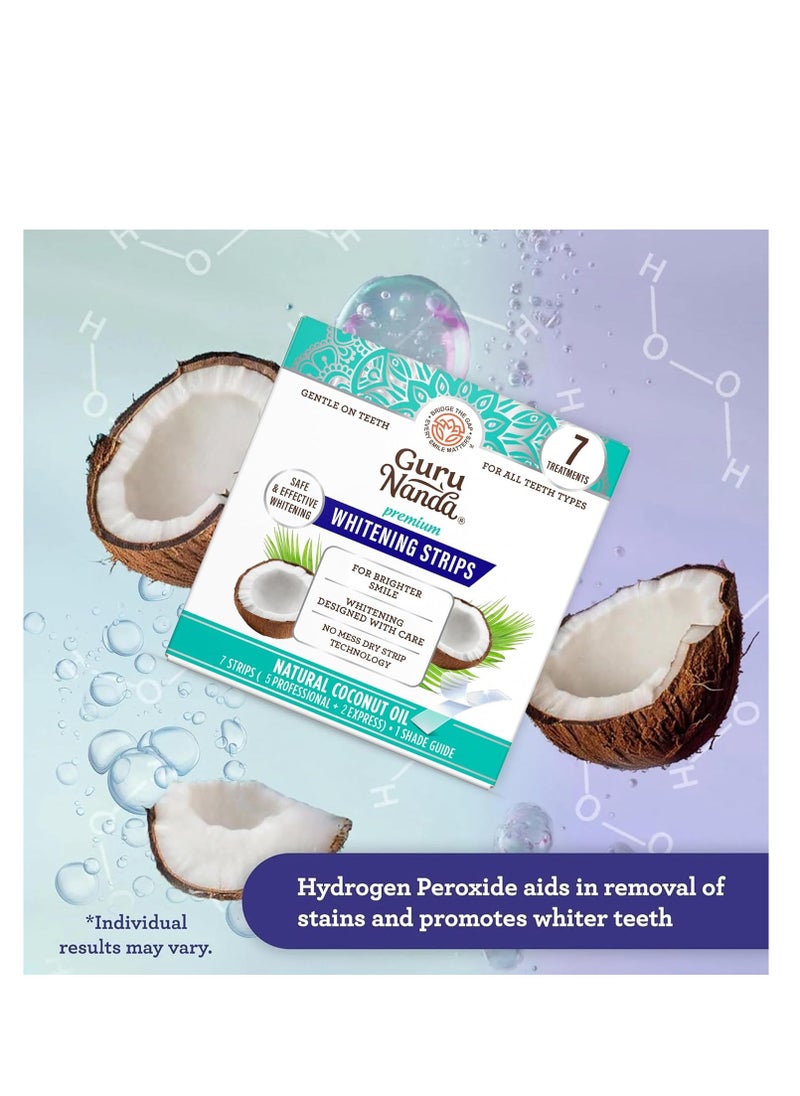 GuruNanda - GuruNanda Teeth Whitening Strips - 7 Treatments with 14 Strips - Professional, Enamel-Safe Strips for Sensitive Teeth - Non-Slip, Dry Strip Technology - Image 1