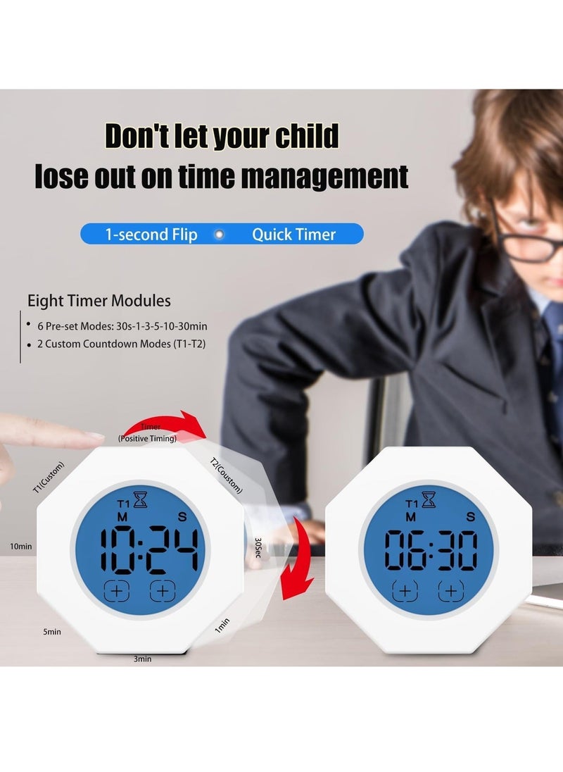 Generic - Pomodoro Timer, Gravitational Flip Focus Timer, Custom Countdown Time Mute and Adjustable Sound Alert, Octagonal Productivity Timer Cube, for Office ADHD Study Yoga - Image 1