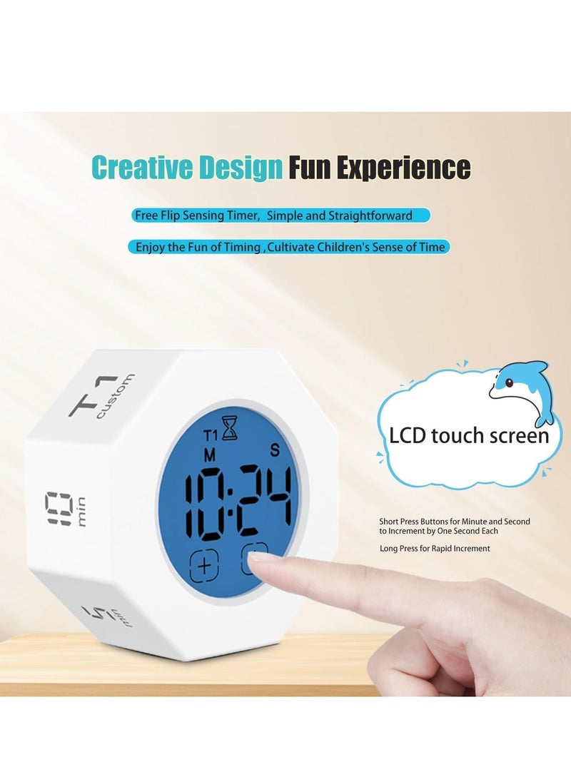 Generic - Pomodoro Timer, Gravitational Flip Focus Timer, Custom Countdown Time Mute and Adjustable Sound Alert, Octagonal Productivity Timer Cube, for Office ADHD Study Yoga - Image 1