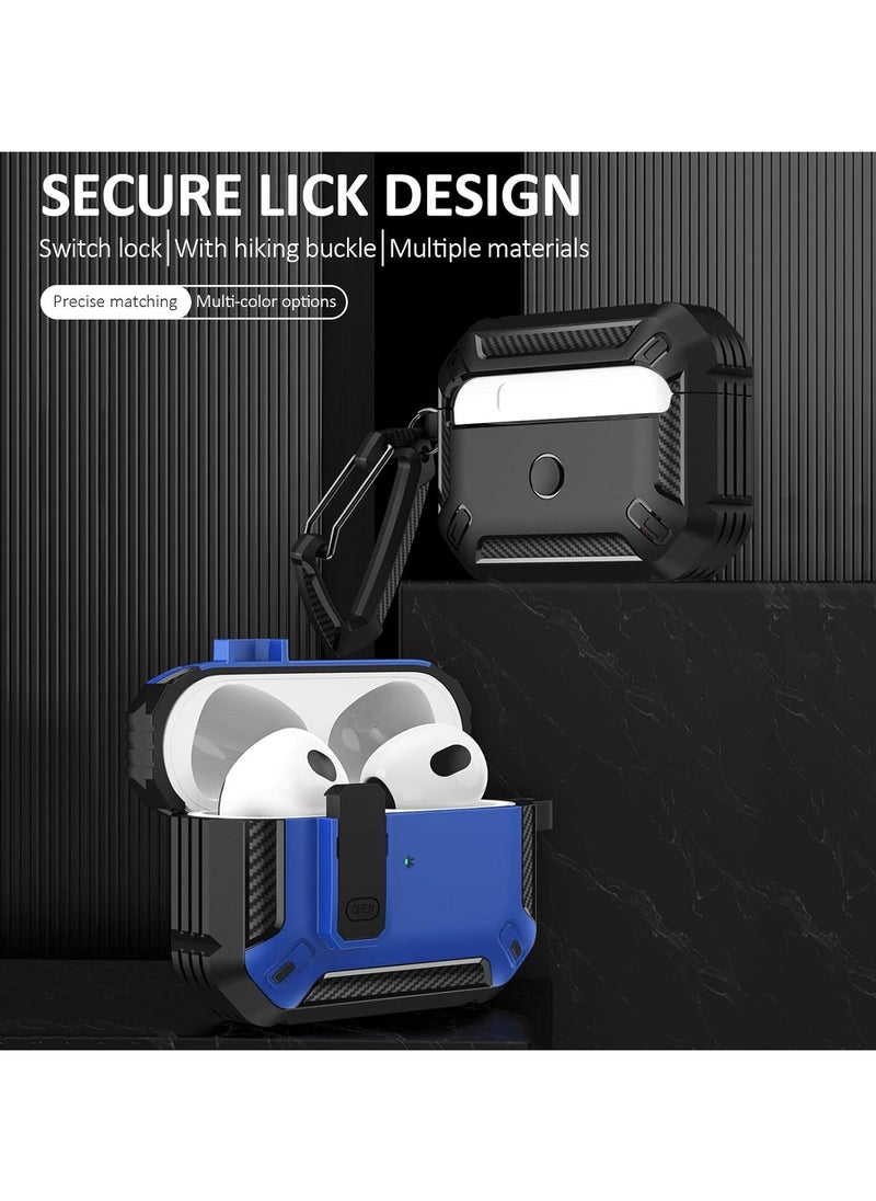 Mmmon - For AirPods 4 Case with Lock, AirPods 4th GenerationCase Cover with Cleaner Kit Shockproof AirPod Gen 4Protective Cases with Keychain Compatible with AppleAirPods4 2024 2025,BLUE - Image 1