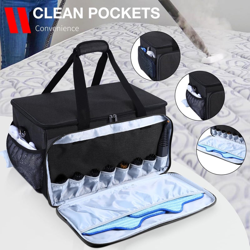 YUMTIM Carry Bag Compatible with Dupray Neat Steam Cleaner, Dupray Neat Steamer for Floors Storage Organizer Adjustable Storage Bag for Steam Cleaner with Extra Pockets, Black - Image 2