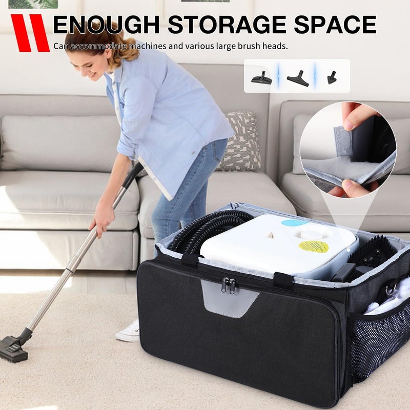 YUMTIM Carry Bag Compatible with Dupray Neat Steam Cleaner, Dupray Neat Steamer for Floors Storage Organizer Adjustable Storage Bag for Steam Cleaner with Extra Pockets, Black - Image 5