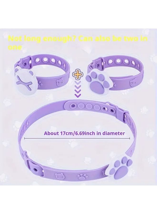 1pc Blue Cat Paw Adjustable Flea Collar Chemical Free Comfortable Indoor Pet Accessory - Image 2