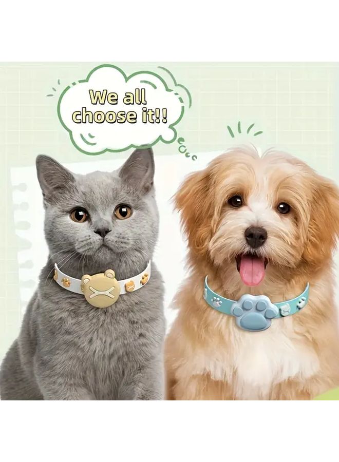 1pc Blue Cat Paw Adjustable Flea Collar Chemical Free Comfortable Indoor Pet Accessory - Image 5