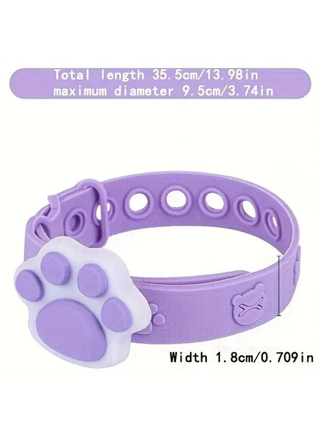 1pc Blue Cat Paw Adjustable Flea Collar Chemical Free Comfortable Indoor Pet Accessory - Image 4