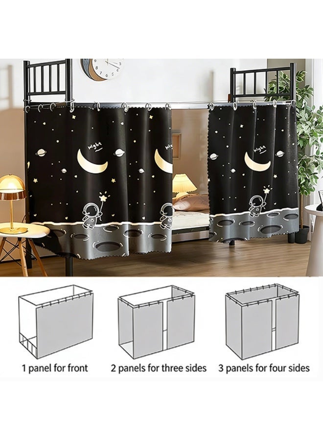 OHTEX HOME 1 PIECE Single Bed Curtain 100% Blackout | Dorm Bunk Bed Canopy for Students | Breathable Dustproof Shading Net - Image 3