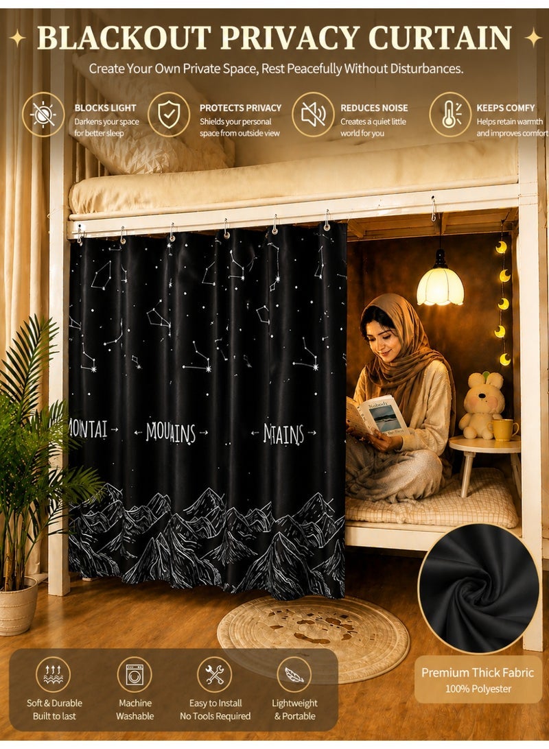 OHTEX HOME 1 PIECE Single Bed Curtain 100% Blackout | Dorm Bunk Bed Canopy for Students | Breathable Dustproof Shading Net - Image 1