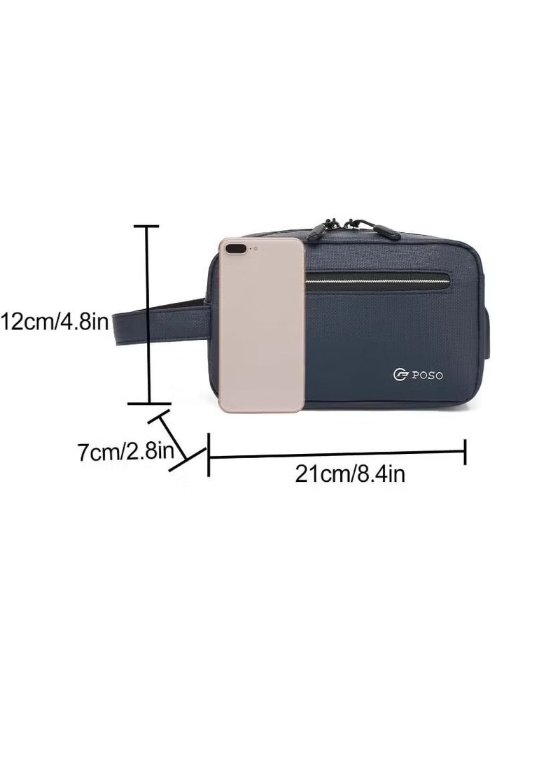 بوزو حقيبة يد معصم متعددة الأغراض POSO PS-823 مع منفذ USB، مقاومة للماء، أزرق داكن - Image 2