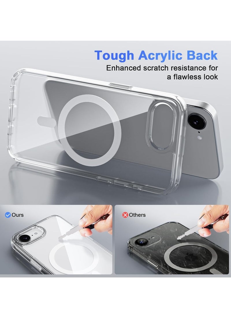 JAJEEK iPhone 16E Clear Magnetic Cover | MagSafe Compatible | Hybrid Protective Crystal Clear Hard Back Case | Shockproof Silicone Frame | Slim Transparent Case for Apple iPhone 16E - Ultimate Protection & Sleek Design - Image 4