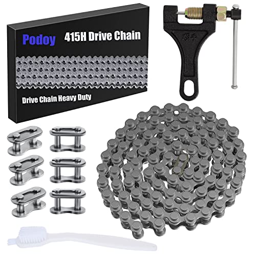 Podoy 415H Motorized Chain 110L Dirt Bike Chain Heavy Duty for 80cc 49cc 60cc 66cc 2 Stroke Engine Motorized Bike Chain High Power Racing Parts - Image 1