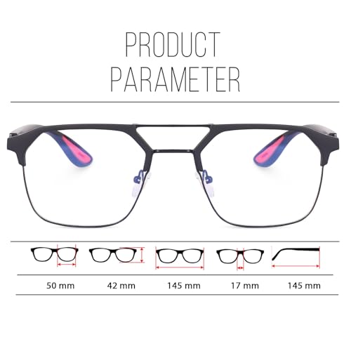 IFLASH Zero Power Computer Bluelight Blocking Glasses For Men and Women | Blue Cut Computer Glasses | Anti Glare, Lightweight & Blocks Harmful Rays | Full Rim Square Glasses (Grey - Clear) - Image 2
