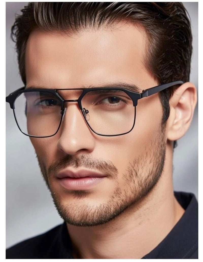 IFLASH Zero Power Computer Bluelight Blocking Glasses For Men and Women | Blue Cut Computer Glasses | Anti Glare, Lightweight & Blocks Harmful Rays | Full Rim Square Glasses (Grey - Clear) - Image 4