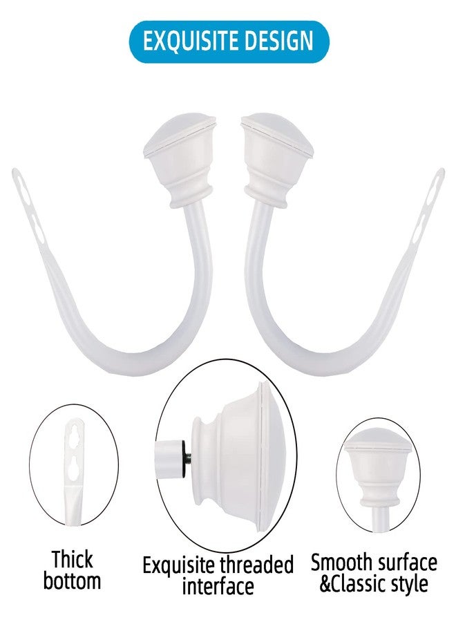 Kowibcl 2Pcs Curtain Holdbacks - Wall Mounted Drapery Tiebacks with Grip Finial,Decorative Curtain Holders for Bedroom Livingroom Office Home,White - Image 5