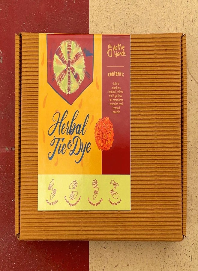 active hands Herbal TIE & DYE DIY KIT for Dyeing with Natural Colours, Learn Shibori, Bandhani, Leheriya, Includes Fabric, Dyes and Manual - Image 2