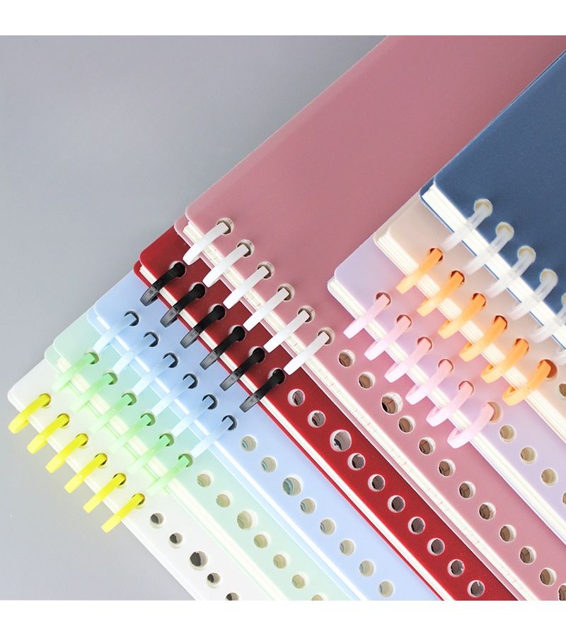 Black 6 Hole Plastic Binder Rings for Notebook Journal Office Filing Supplies 3pcs - Image 3
