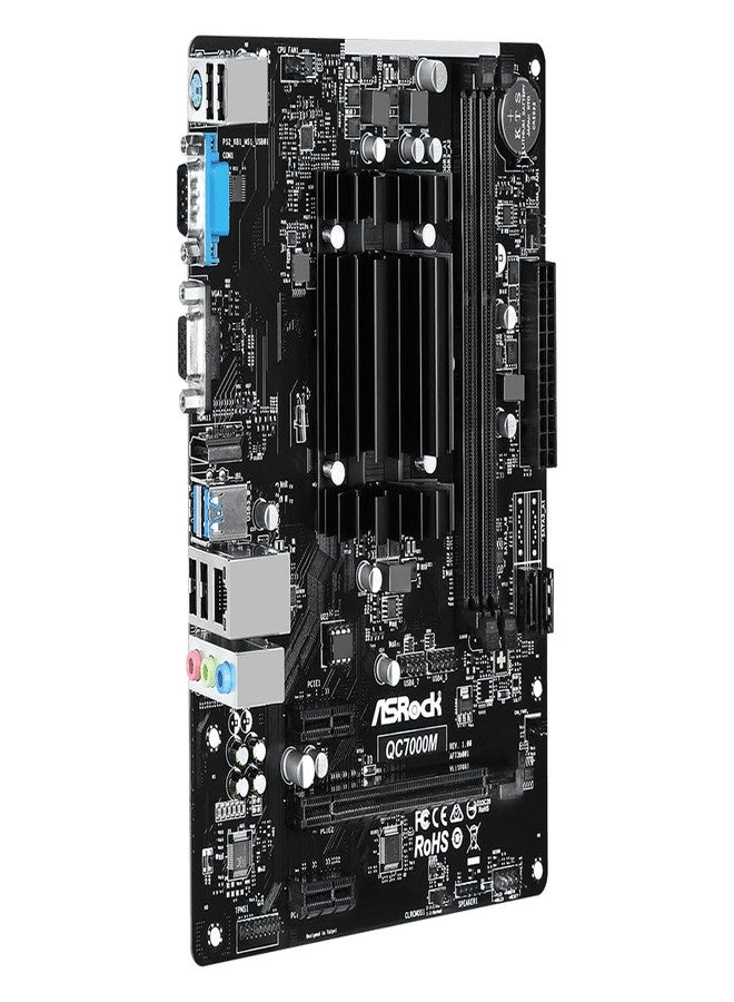 ASRock QC7000M AMD FT3b Carrizo-L E2-7110 Quad-Core APU Motherboard - DDR3 1600, Radeon R2 Graphics, HDMI/D-Sub, USB 3.2 Gen1, SATA3, Gigabit LAN, 7.1CH Audio - Image 5