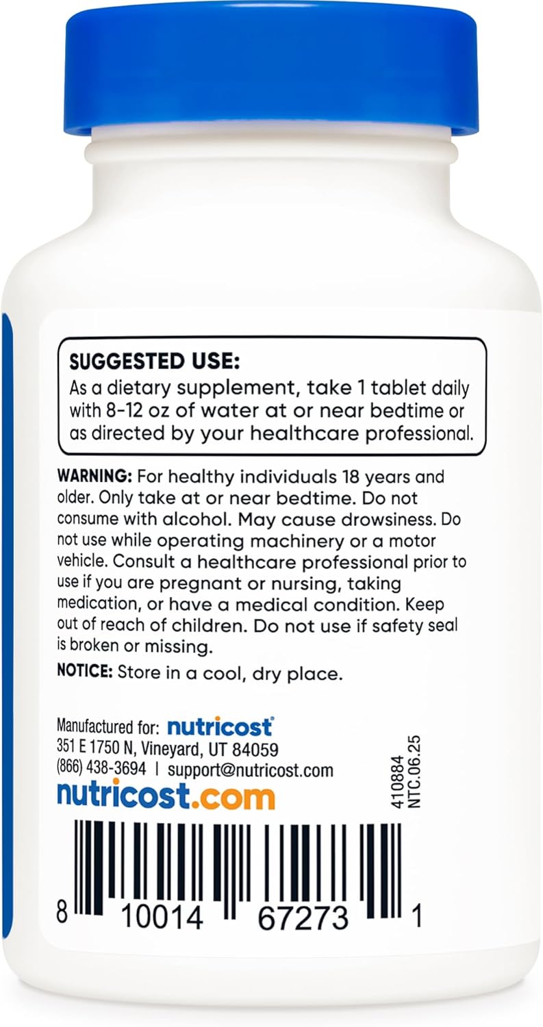 Nutricost نوتريكوست ميلاتونين 10 ملغ 240 قرص 10 ملغ لكل حصة خالي من الكائنات المعدلة وراثيًا خالي من الغلوتين - Image 4