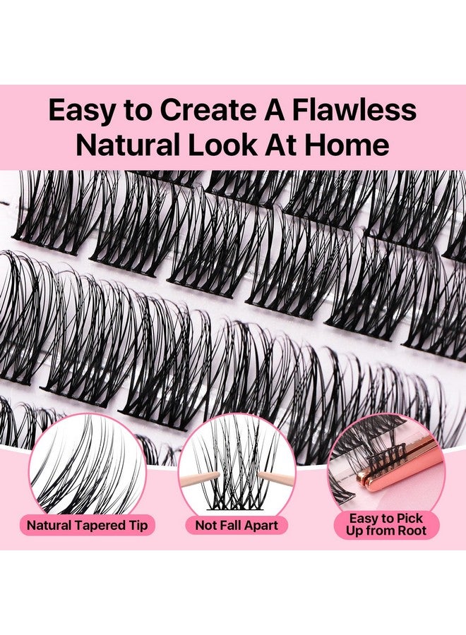 Miuffue Lash Clusters 72 PCs Cluster Lashes DIY Eyelash Extensions Super Thin Band Soft Mixed Tray Wispy Individual Lashes Eyelash Clusters (Fluffy, C-8-16mix) - Image 3