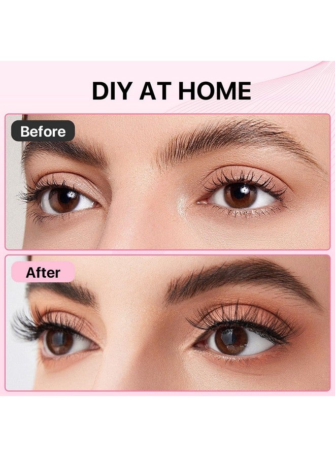 Miuffue Lash Clusters 72 PCs Cluster Lashes DIY Eyelash Extensions Super Thin Band Soft Mixed Tray Wispy Individual Lashes Eyelash Clusters (Fluffy, C-8-16mix) - Image 5