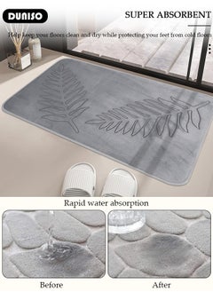 DUNISO Bathroom Rugs Sets 3 Piece, Absorbent Ultra Soft Memory Foam Bathroom Rug, Non Slip and Machine Washable Bath Mats, Dry Toilet Mat Sets, Comfortable Floor Carpet for Bathroom Floor, Showe & Tub  - Image 3