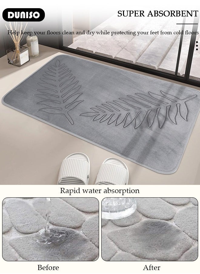 DUNISO Bathroom Rugs Sets 3 Piece, Absorbent Ultra Soft Memory Foam Bathroom Rug, Non Slip and Machine Washable Bath Mats, Dry Toilet Mat Sets, Comfortable Floor Carpet for Bathroom Floor, Showe & Tub  - Image 3