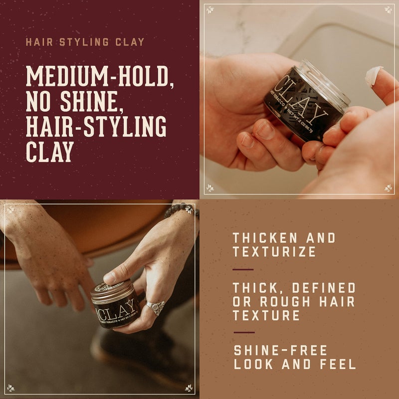18.21 Man Made Hair Styling Product, 2oz. Original Sweet Tobacco Scent in Clay with Matte Finish - Image 2