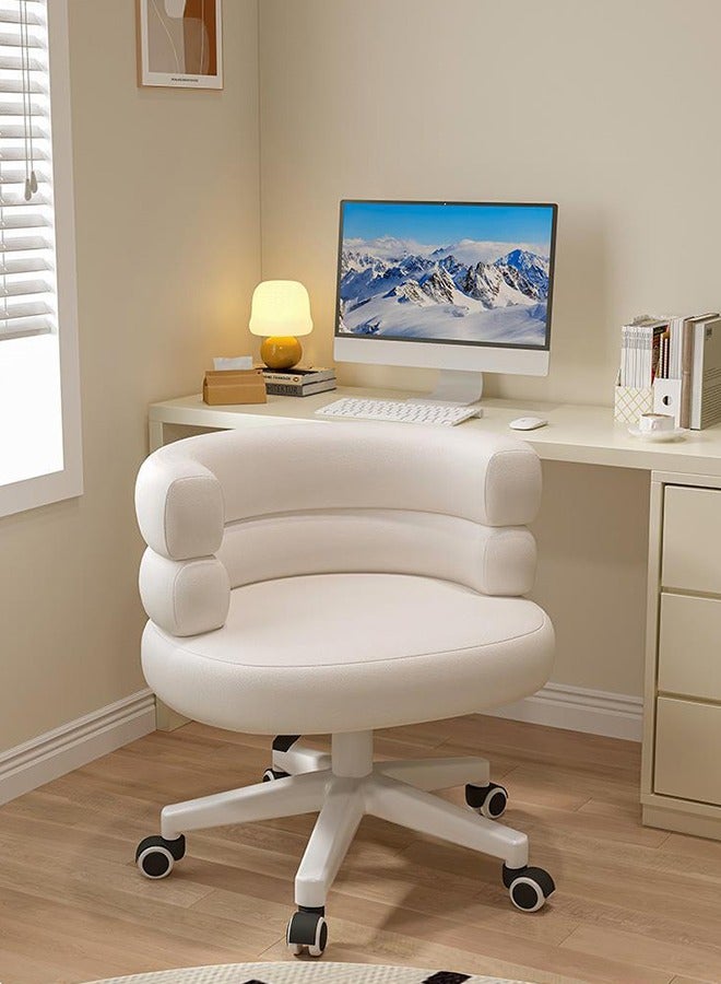 Tanwer Home Computer Chair, Makeup Bench, Bedroom Chair, Nail Salon Specific Chair, Office Swivel Chair, White - Image 4