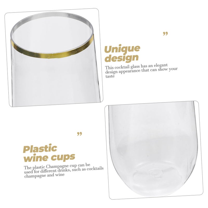 Shatterproof Plastic Wine Glasses Set Of 5 Unbreakable Reusable Cups For Parties Events Home Use - Image 5