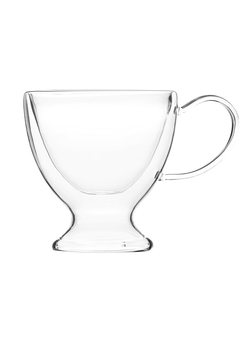 EZ Life - EZ Life Borosilicate Double Walled Glass Sassy Coffee Cups with Handle, Cappuccino Mug for Coffee & Tea, Insulated Glass Mugs, Coffee Lover, Tea Lover, Transparent- 300ml (4) - Image 1
