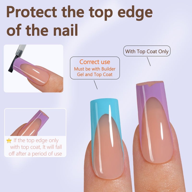 Misssix French Gel Nail Tips, 150Pcs French Tip Press on Nails Long Square, No Need to File Tips Pre-lasting, Fake Nails for Nail Art DIY 15 Sizes - Image 5