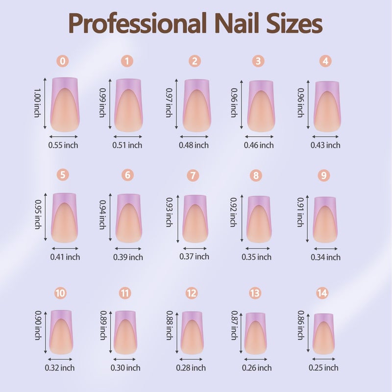 Misssix French Gel Nail Tips, 150Pcs French Tip Press on Nails Long Square, No Need to File Tips Pre-lasting, Fake Nails for Nail Art DIY 15 Sizes - Image 4