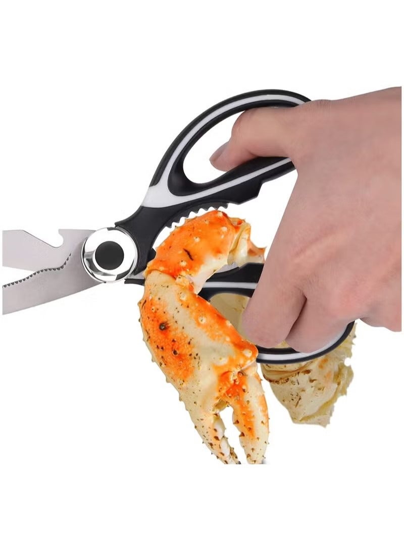 مقصات المطبخ ، 2 حزمة مقصات المطبخ الثقيلة ، مقصات اللحوم الآمنة لغسالة الصحون ، مقصات المطبخ العالمي للدجاج / الدواجن / الأسماك / اللحوم - Image 4