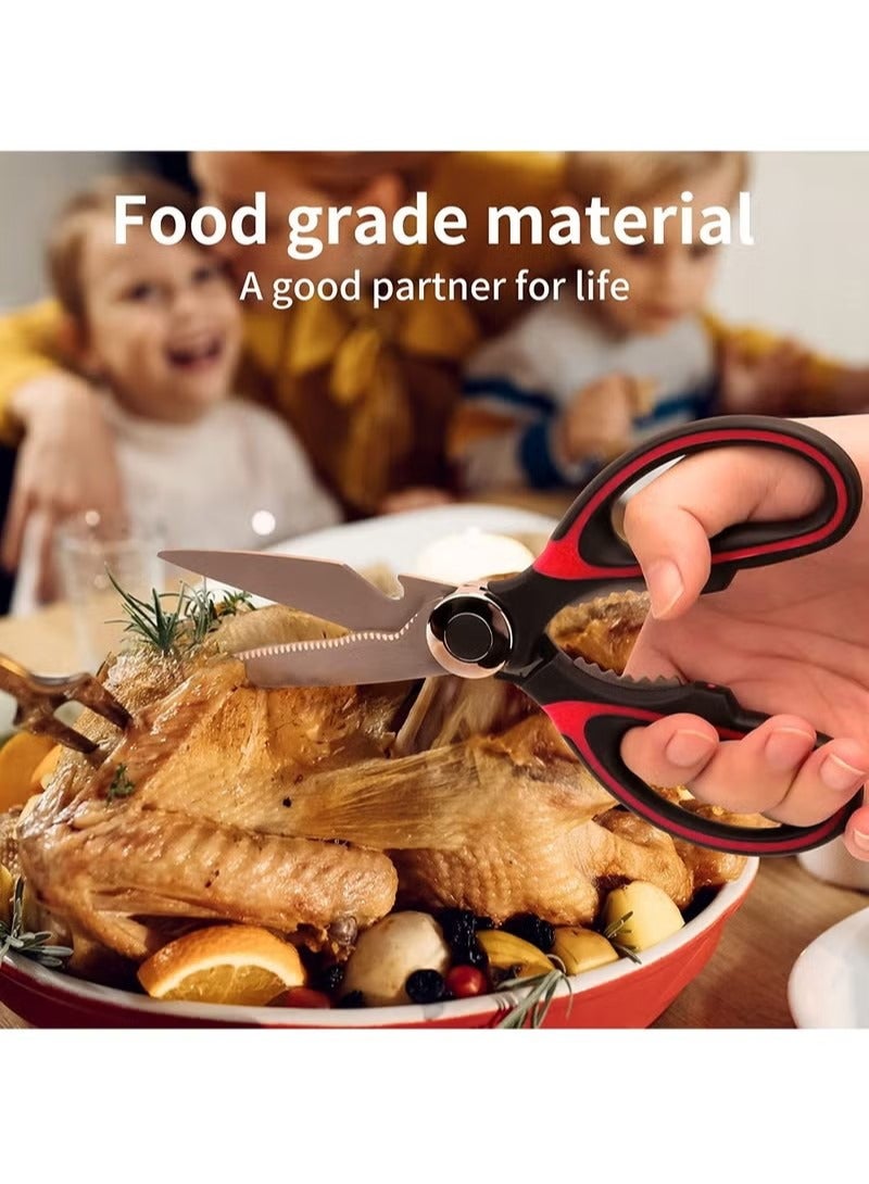 مقصات المطبخ ، 2 حزمة مقصات المطبخ الثقيلة ، مقصات اللحوم الآمنة لغسالة الصحون ، مقصات المطبخ العالمي للدجاج / الدواجن / الأسماك / اللحوم - Image 3
