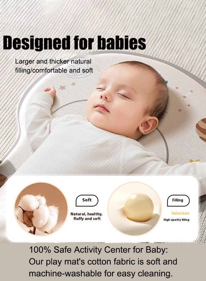 مينيستار سجادة لعب للأطفال 4 في 1، صالة ألعاب رياضية للعزف على البيانو مع موسيقى وأضواء، سجادة لعب وقت النشاط على البطن مع 5 ألعاب حسية تعليمية، هدايا للأطفال حديثي الولادة - Image 2