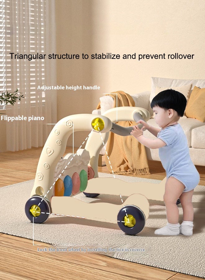 مينيستار سجادة لعب للأطفال 4 في 1، صالة ألعاب رياضية للعزف على البيانو مع موسيقى وأضواء، سجادة لعب وقت النشاط على البطن مع 5 ألعاب حسية تعليمية، هدايا للأطفال حديثي الولادة - Image 5