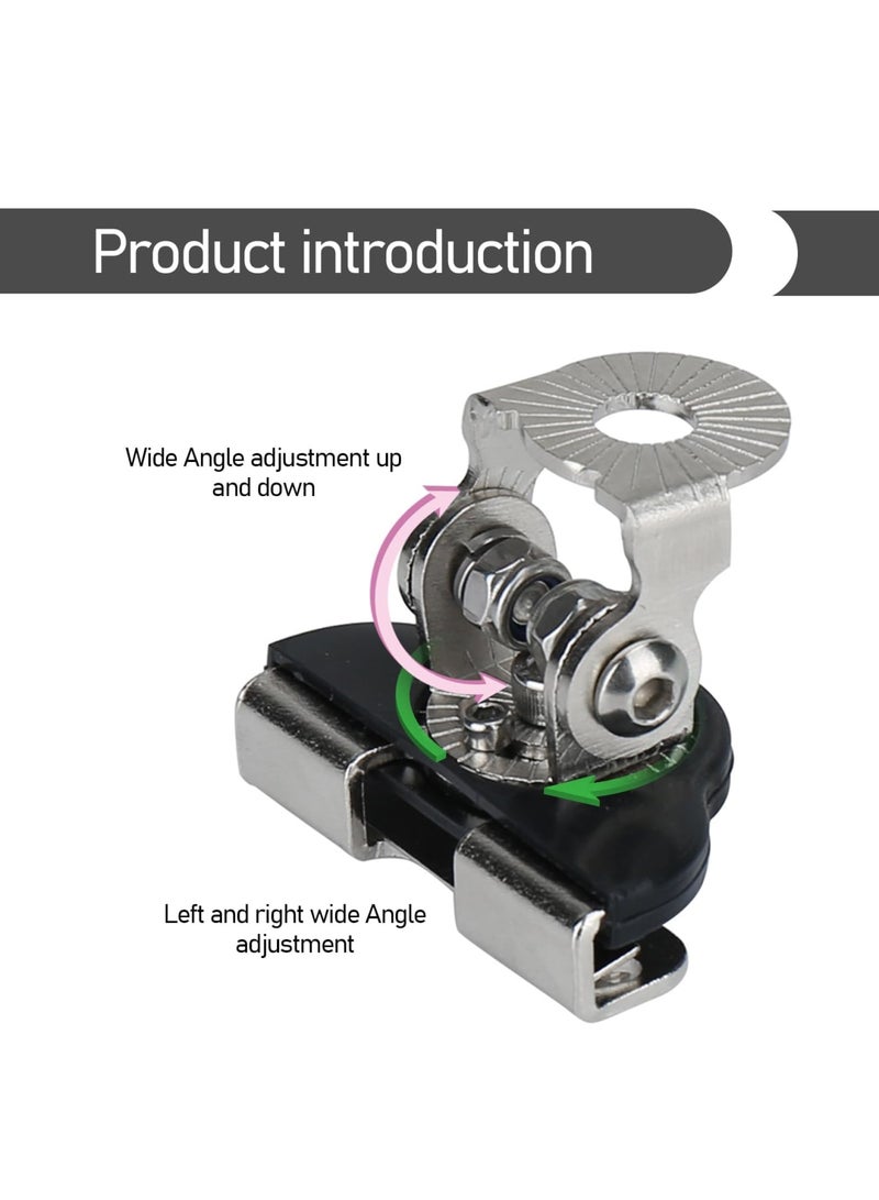 SYOSI LED Light Base Mounting Bracket - 2 PCS Universal Adjustable Pillar Hood Led Work Light Mount Bracket, Angle-Adjustable Shock-Absorbing Hood Spotlight Non-Destructive Bracket for Most Models(Silver) - Image 2