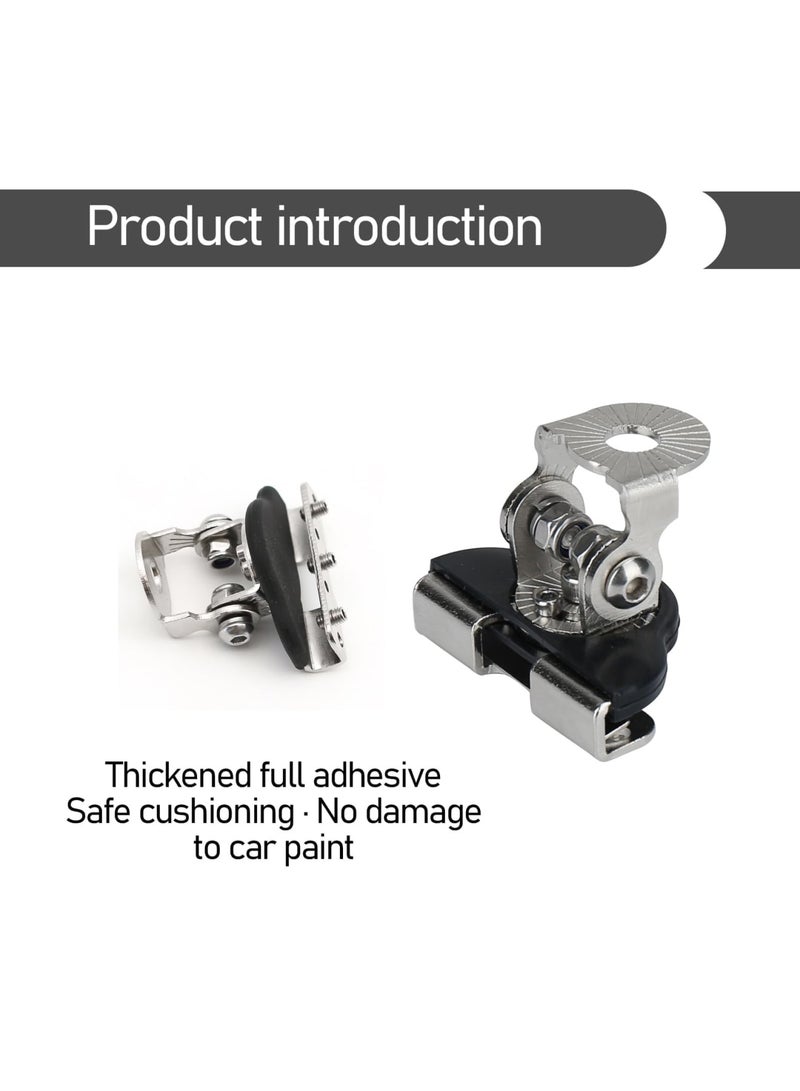 SYOSI LED Light Base Mounting Bracket - 2 PCS Universal Adjustable Pillar Hood Led Work Light Mount Bracket, Angle-Adjustable Shock-Absorbing Hood Spotlight Non-Destructive Bracket for Most Models(Silver) - Image 3